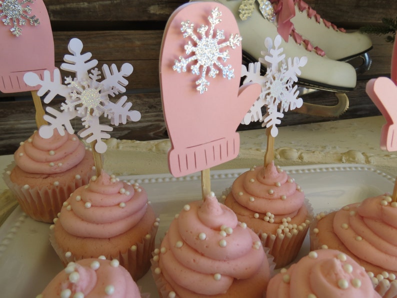 Winter Party Cupcake Toppers Winter Cupcake Toppers Baby Its Cold Outside Winter Party Decorations Winter Baby Shower Decorations image 2