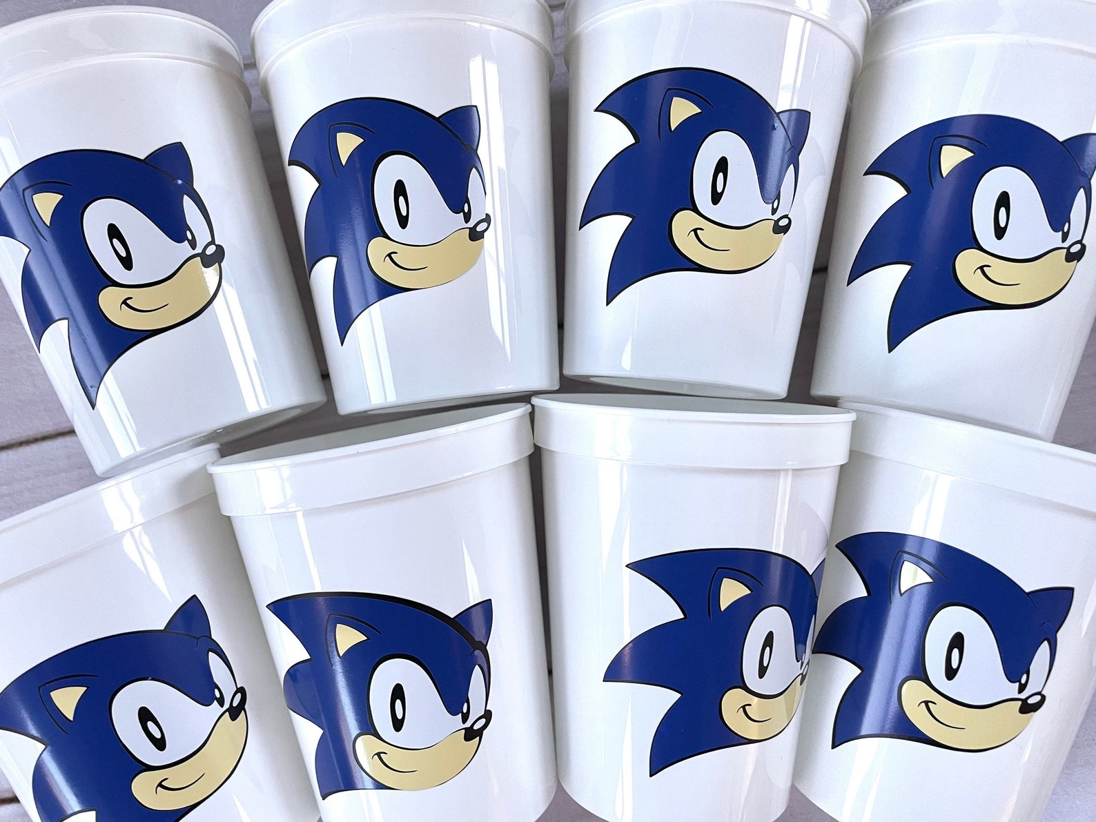 Sonic Party Cups Reusable 16oz Stadium Cups Sonic Favors Sonic Etsy