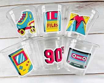 I love the 90’s Party Cups 90’s Party Cups 90’s Birthday Decorations