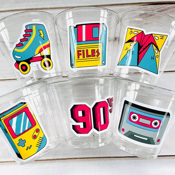 I love the 90’s Party Cups 90’s Party Cups 90’s Birthday Decorations