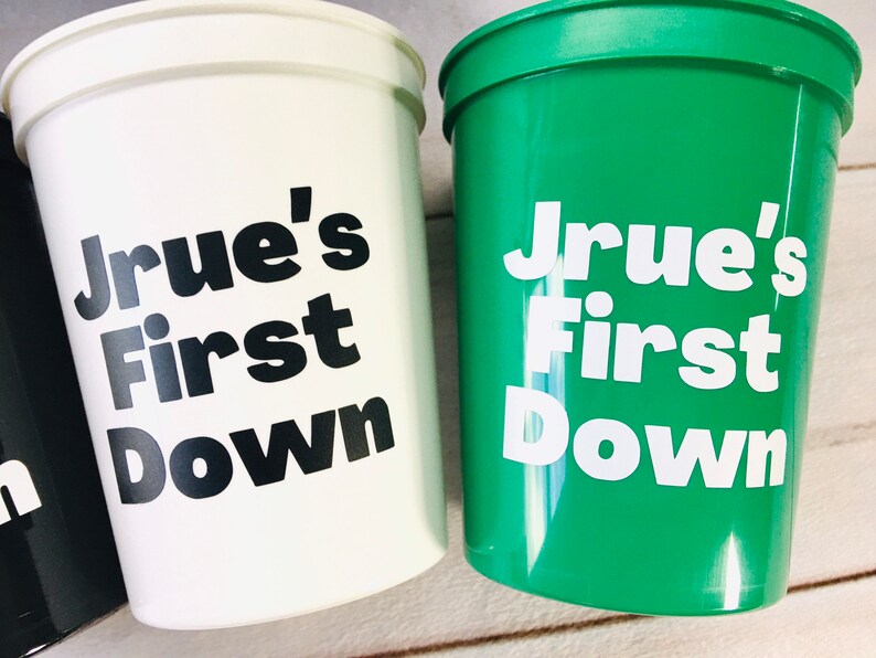 Football Party Cups Reusable 16oz Stadium Cups Football Favors Etsy