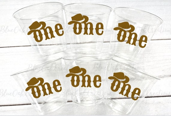 First Rodeo Birthday Cups, Cowboy Party Decor