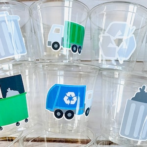 Garbage Truck Party Cups, 9oz Trash Truck Cups, Garbage Truck Party ...