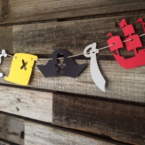 Pirate Party Garland - Pirate Garland Pirate Birthday Decorations Happy Birthday Pirate Party Decorations