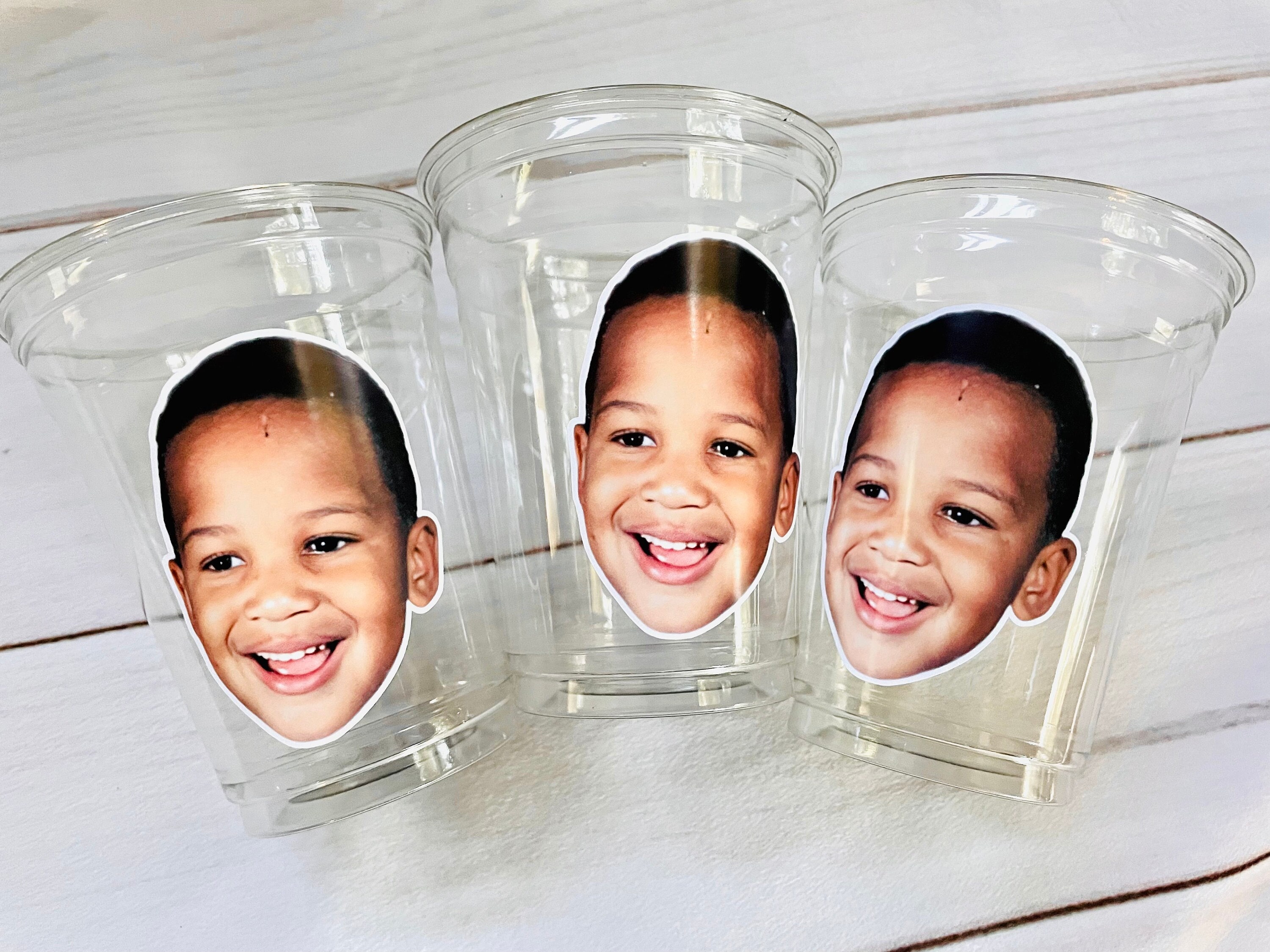 Personalized Photo Birthday Cups, Custom cups with face, Face Photo Cups, First Birthday, 30th Birthday Cups, Custom Face Party Decor