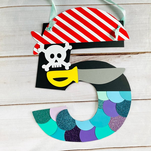Mermaid Pirate Party Sign | Under The Sea Party Decorations Mermaid Party Decorations Mermaid Pirate Birthday Decorations First Birthday