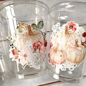 Fall Party Cups - Pumpkin Cups Little Pumpkin First Birthday Decorations Little Pumpkin Party Decorations Fall Baby Shower
