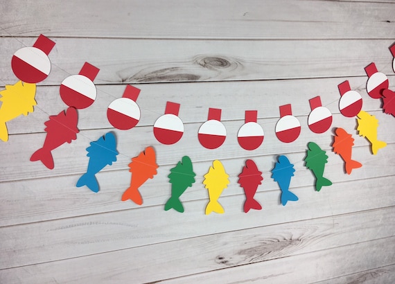 Instant Download Fish Garland Camping Party Fishing Party Garland Bobber Garland Nautical Birthday Camping Garland DIY Garland