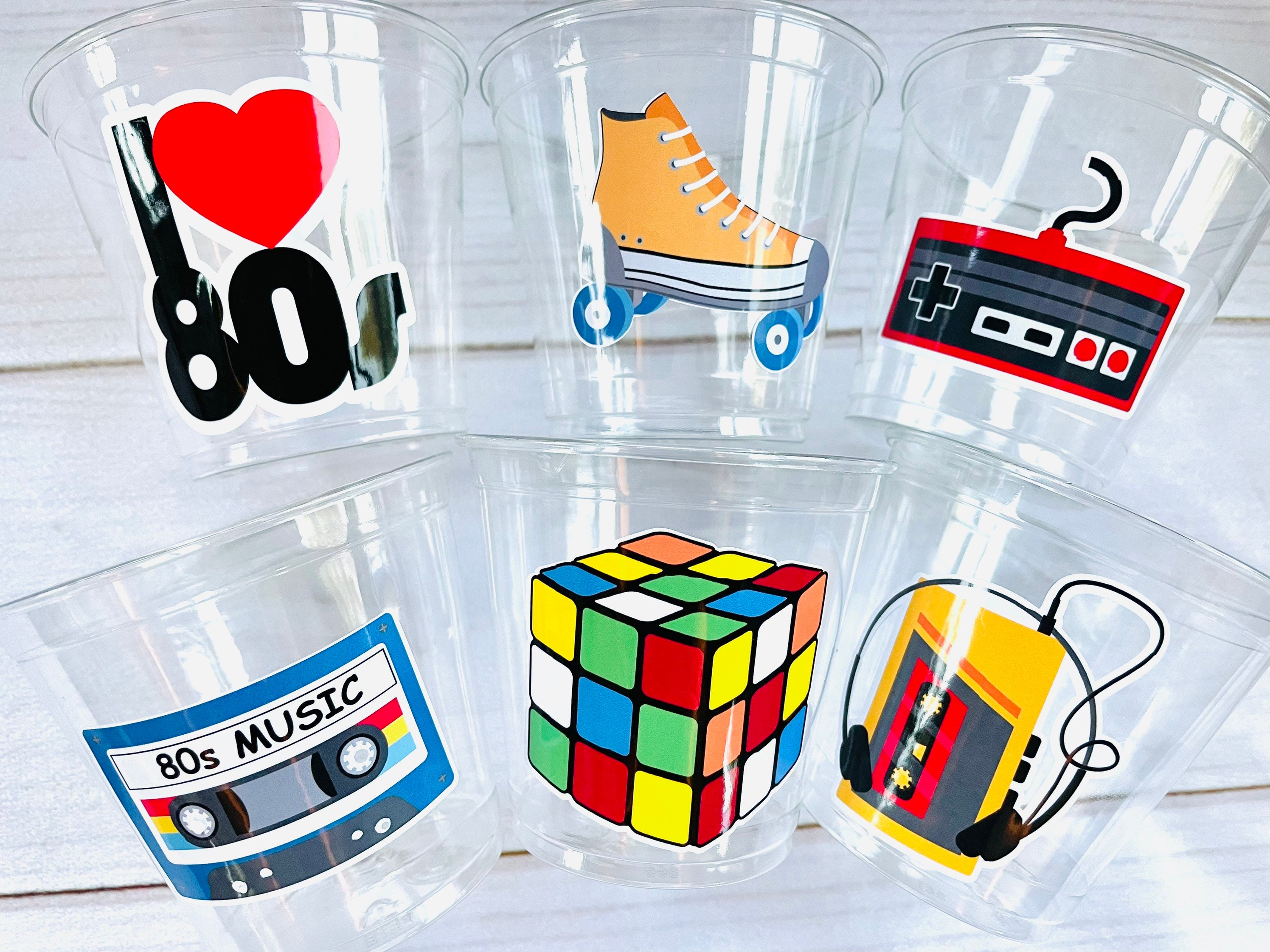 80s Party Cups 80s party decorations I love the 80s party cups 80 birthday decorations 80s birthday cups 80s party favors 80s