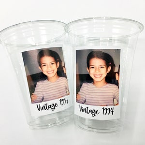 Custom plastic cups, Personalized Party cups, Personalized 30th Birthday, Custom face Cups, Custom face party decorations, Vintage 30th image 10