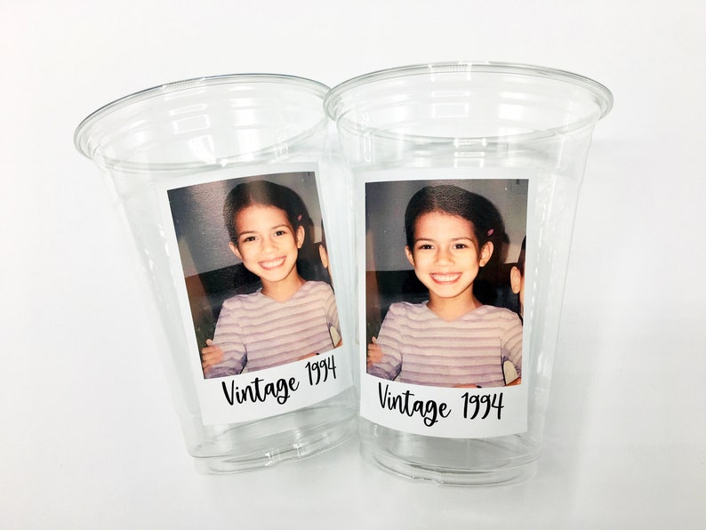 Custom plastic cups, Personalized Party cups, Personalized 30th Birthday, Custom face Cups, Custom face party decorations, Vintage 30th image 10