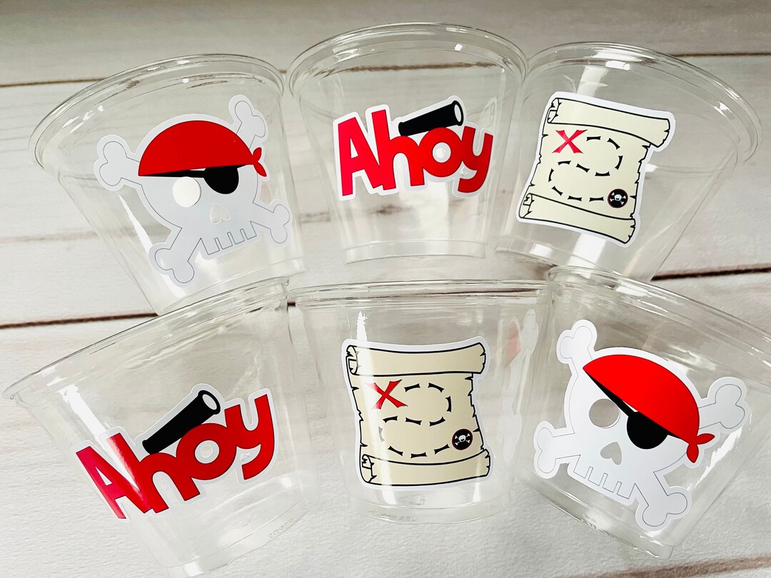 Pirate Party Cups - Pirate Treasure Cups Treasure Map Pirate Party ...