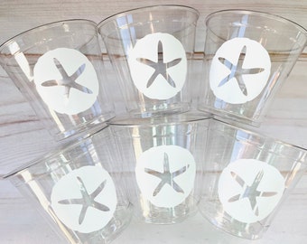 Under the Sea Party Cups – Sand Dollar Baby Shower Decorations