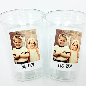 Custom plastic cups, personalized Party cups, Personalized 60th Birthday, Custom face Cups, Custom face party decorations, Vintage 60th image 3