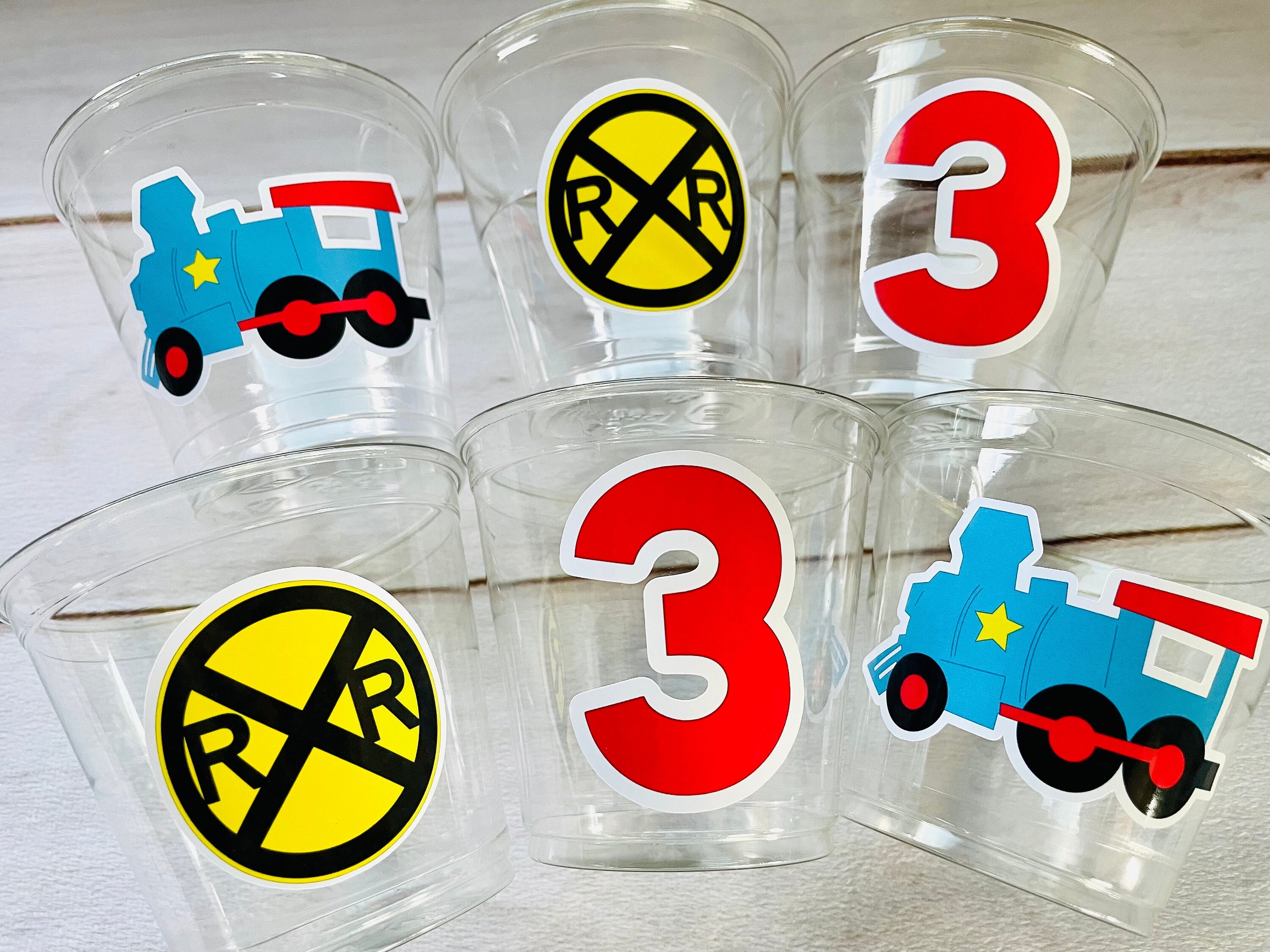 Train Party Cups - Train Cups Train Party Decorations Train Baby Shower Decorations Train Birthday Decorations Baby Sprinkle