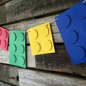Building Block Party Garland - Building Block Garland Building Block Birthday Decorations Happy Birthday Building Block Party Decorations
