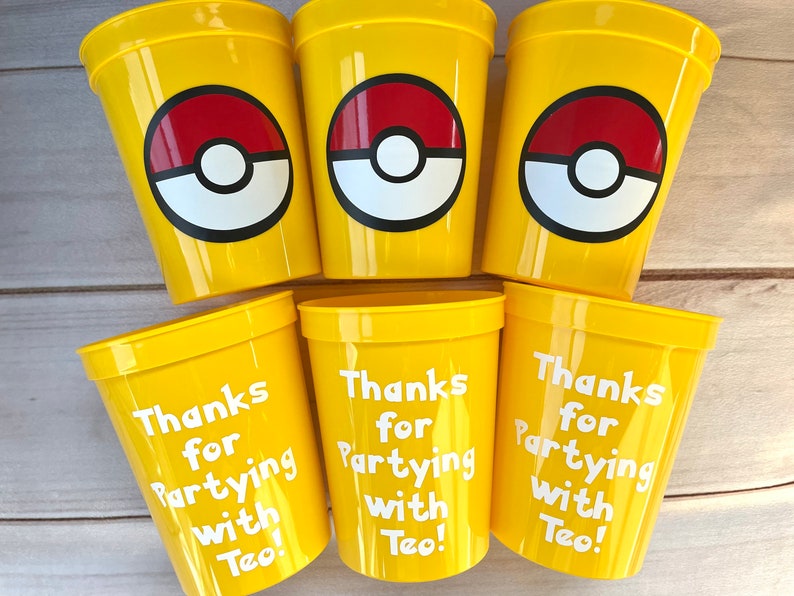 Pokemon Party Cups Reusable 16oz Stadium Cups Pokemon Favors Etsy