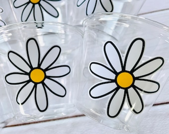 Daisies Party Cups, Spring Birthday Cups, Small 9oz 70's Party Cups 70's Decorations 70's Birthday Party 70's Hippie Party