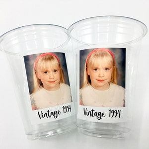 Custom plastic cups, Personalized Party cups, Personalized 30th Birthday, Custom face Cups, Custom face party decorations, Vintage 30th image 9