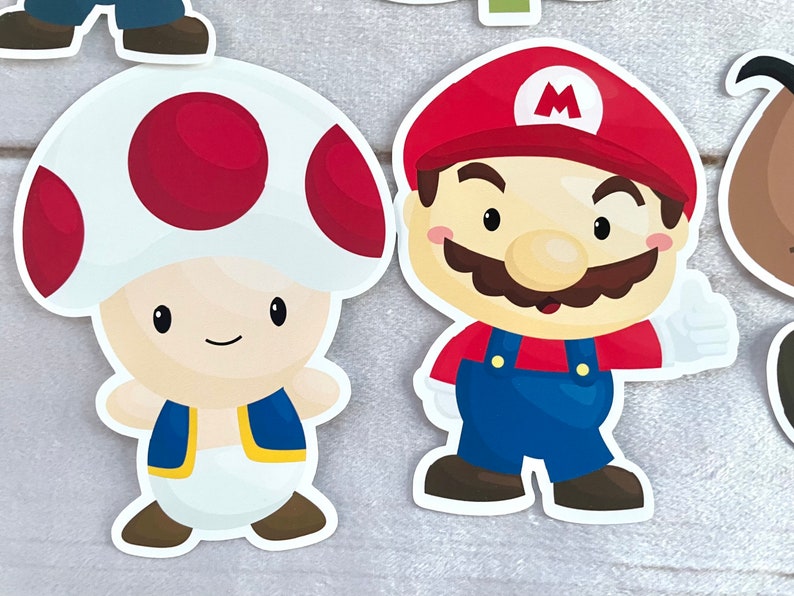8 Pc Super Mario Party Cutouts Super Mario Cutouts. Super - Etsy Canada