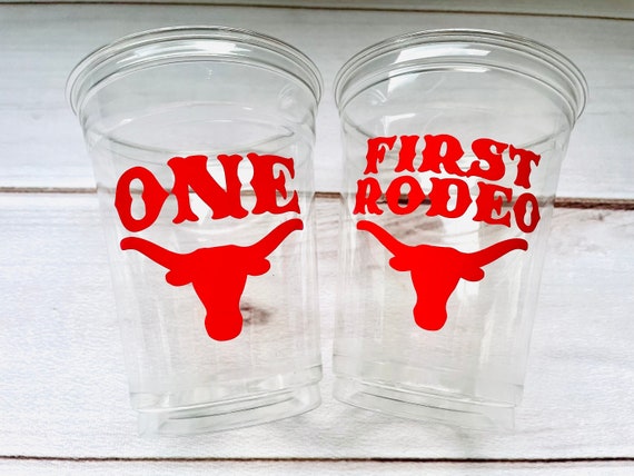 First Rodeo Birthday Cups, Cowboy Party, 16oz