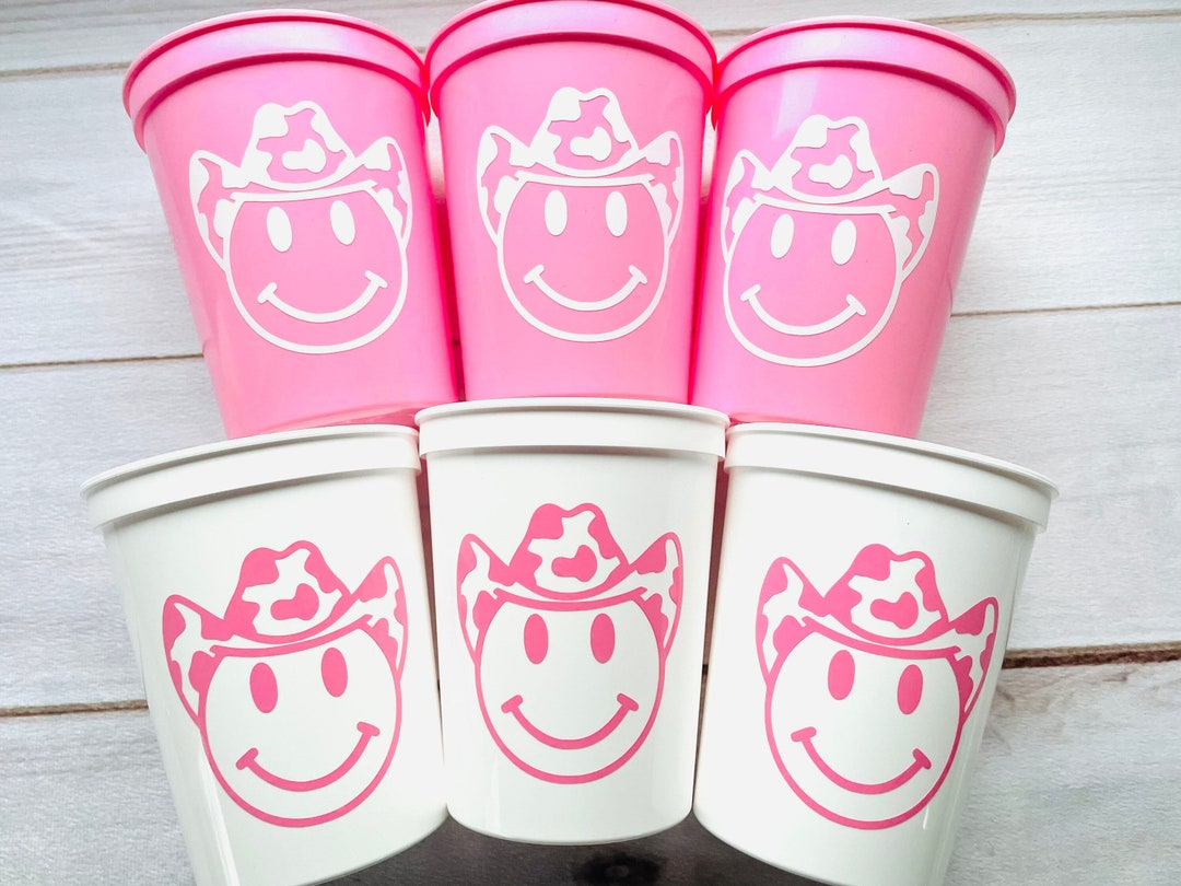 Cowgirl Party Cups Cowgirl Bachelorette Party, Cowgirl Smile Face