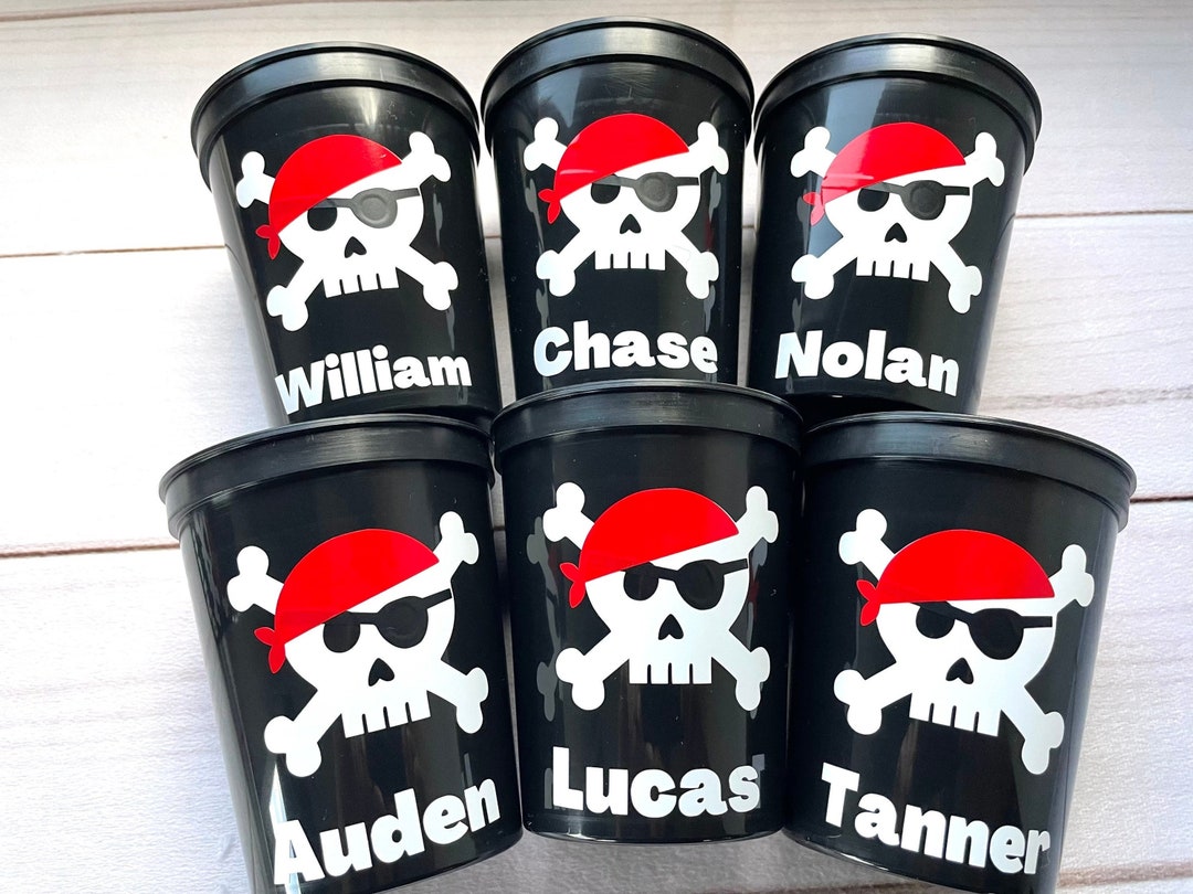 Pirate Party Cups Reusable 16oz Stadium Cups Pirate Favors Pirate Party ...