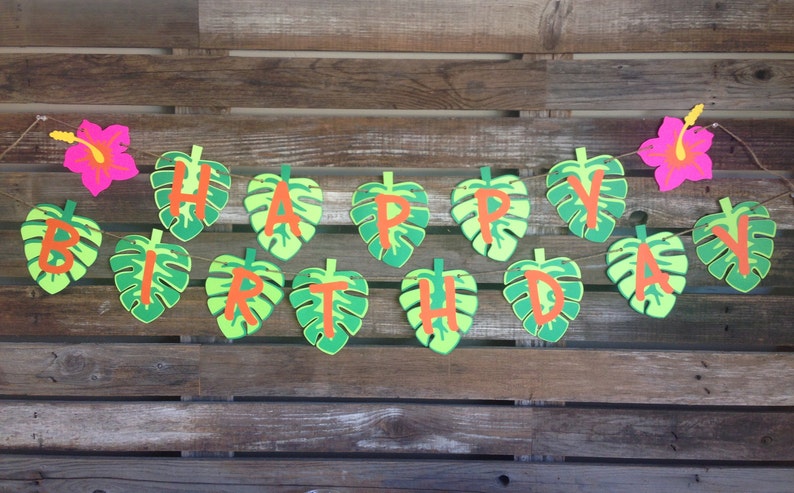 Luau Birthday Banner Luau Banner Luau Birthday Decorations Happy Birthday Banner Luau Party Decorations First Birthday