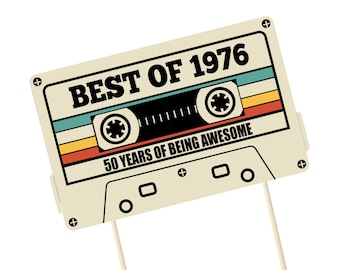 50th Birthday Cake Topper, Best of 1976 Cassette