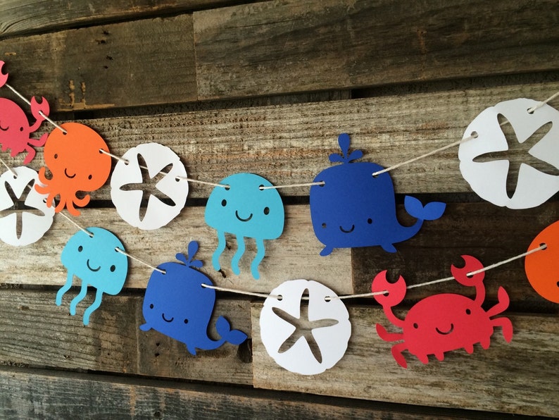 Under The Sea Party Garland Under The Sea Garland Under The Sea Party Decorations Under The Sea Baby Shower Decorations Birthday Decor image 3