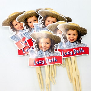 Custom Face Cupcake Personalized Face Cupcake Toppers, 40th birthday for him, Cowboy Birthday, 40th Birthday Ideas image 5