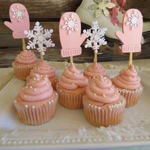 Winter Party Cupcake Toppers Winter Cupcake Toppers Baby Its Cold Outside Winter Party Decorations Winter Baby Shower Decorations image 1