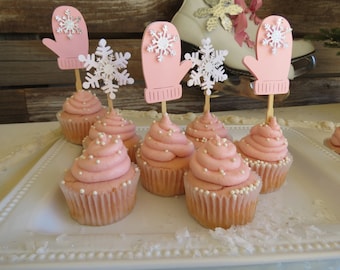Winter Party Cupcake Toppers - Winter Cupcake Toppers Baby Its Cold Outside Winter Party Decorations Winter Baby Shower Decorations
