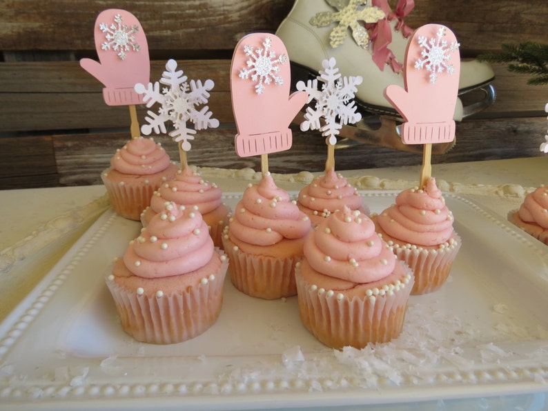 Winter Party Cupcake Toppers Winter Cupcake Toppers Baby Its Cold Outside Winter Party Decorations Winter Baby Shower Decorations image 1