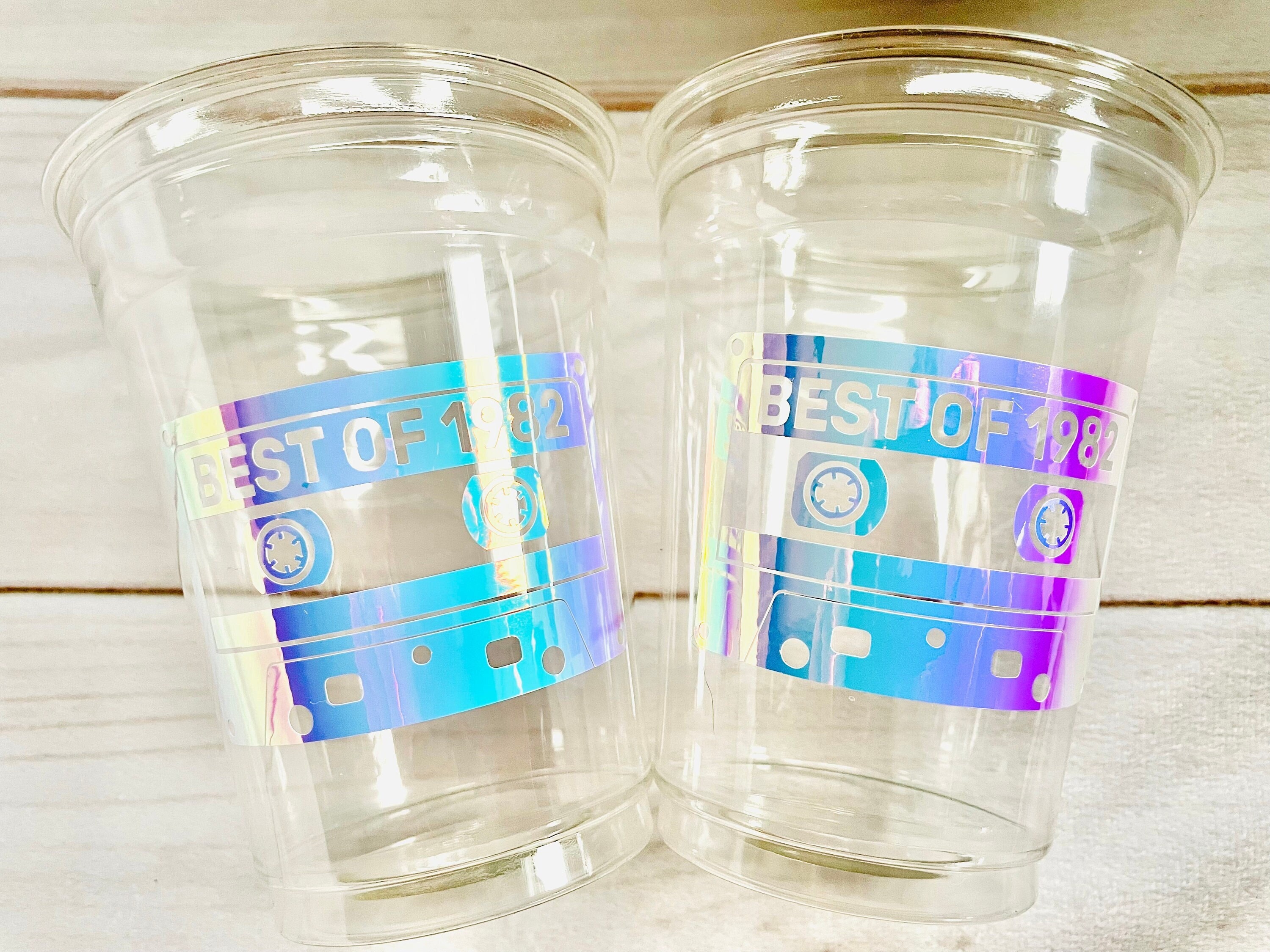 40th Birthday Styrofoam Cups, Cheers to 40 years, Name Tags, Happy