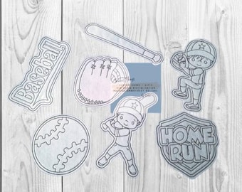 Baseball Coloring Doll Machine Embroidery In the Hoop File Design - Brother Janome Bernia Singer