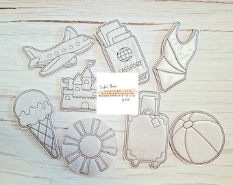 Vacation Summer Holiday Coloring Doll Machine Embroidery In the Hoop File Design Brother Janome Bernia Singer