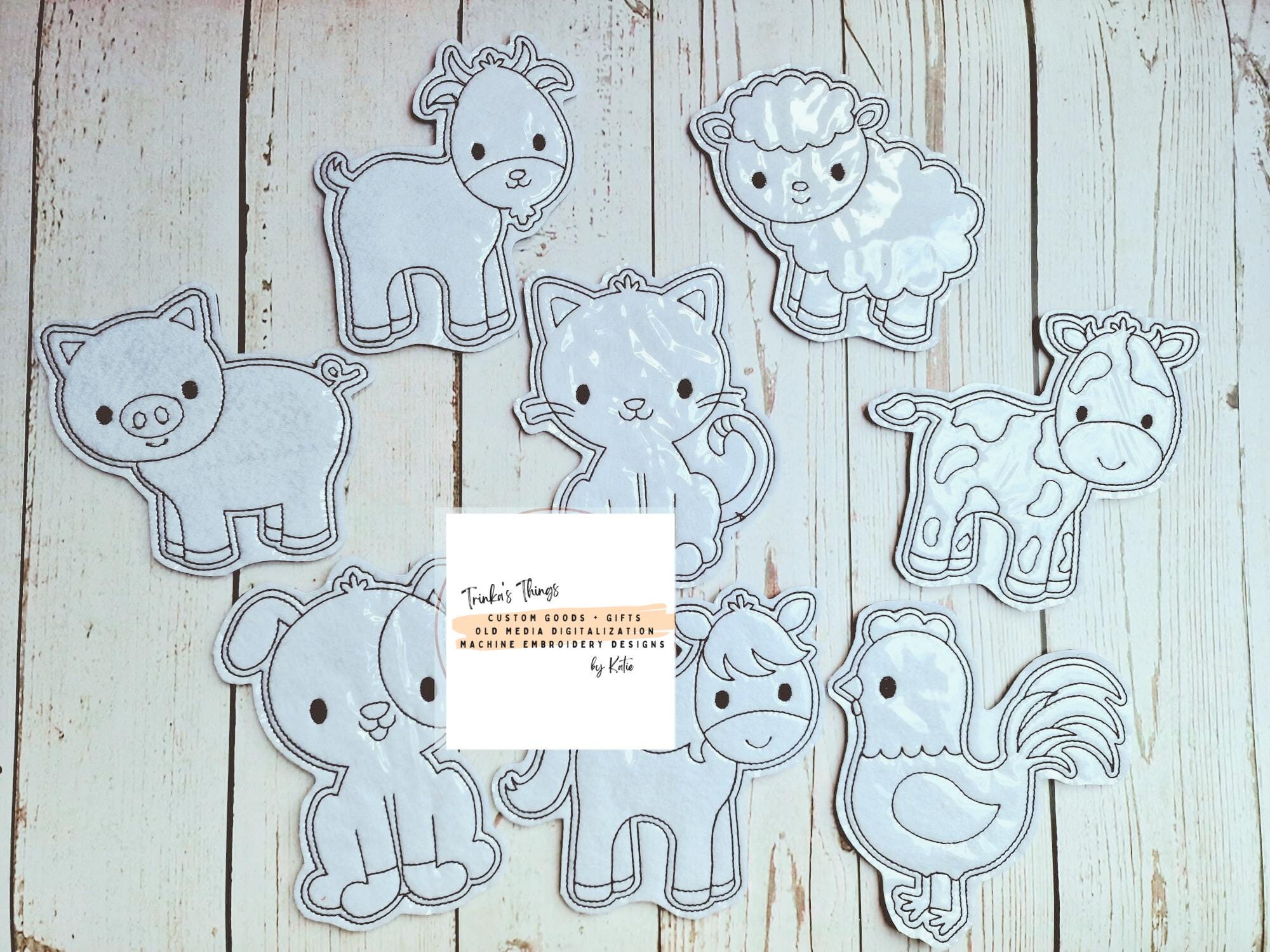 Farm Coloring Doll Machine Embroidery In the Hoop File Design Brother Janome Bernia Singer