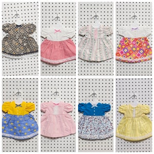 Fits 18 Inch Doll - Like American Girl or Our Generation - Knee Length Dress with Short Sleeves - Many prints and patterns to choose from!