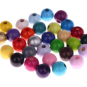 Wooden round beads 12 mm bag of 30 beads image 1