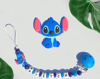 Attache tétine Stich, attache sucette Stich, lilo et stich, stitch silicone