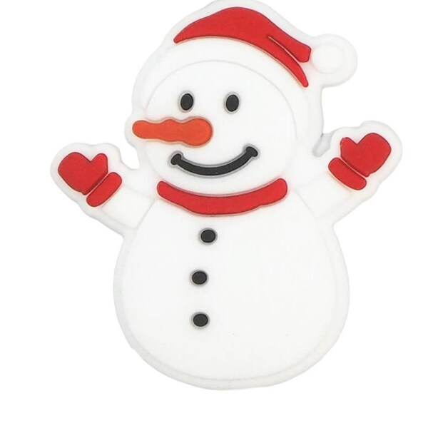 Perle bonhomme de neige silicone, perle noël