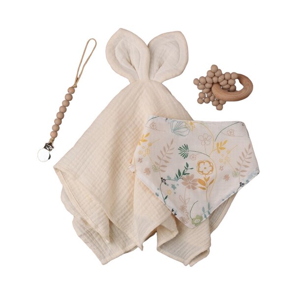 Coffret cadeau naissance beige, box de naissance rose