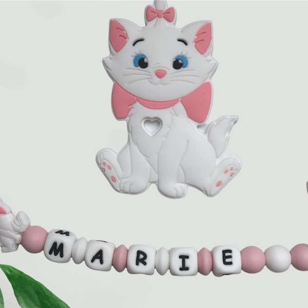 Marie fopspeenclip, gepersonaliseerde kattenfopspeenclip,