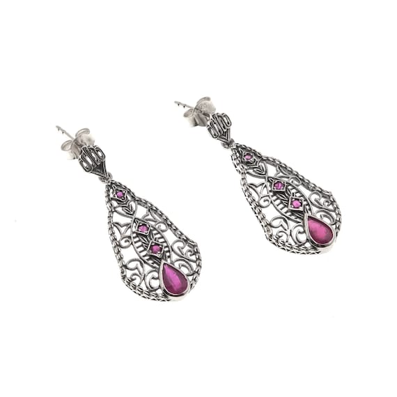 Colour Rush - Estate Sterling Silver Ruby Filigre… - image 3