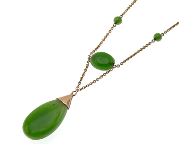 Edwardian Envy - Edwardian 9K Rose Gold Nephrite J