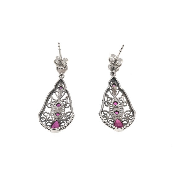 Colour Rush - Estate Sterling Silver Ruby Filigre… - image 4