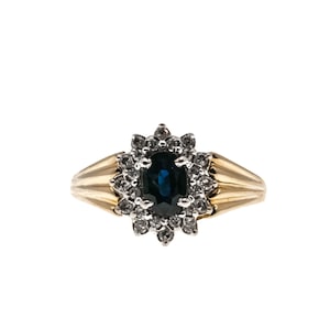 Classically You - Vintage 14K Gold Sapphire & diamond Cluster Ring