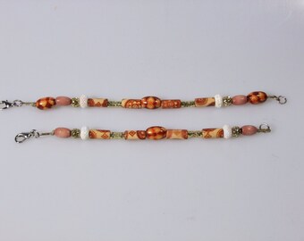 Wood Bead and acrylic Mother/Daughter, Grandmother/Granddaughter, Aunt/Niece, Godmother/Goddaughter Bracelet Set
