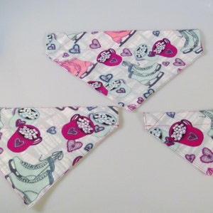 Dog Bandana Bandanna Over the Collar Small Medium Large Flannel Winter Scene Handmade Ice Skating Hot Chocolate Pet Neckwear Accessory